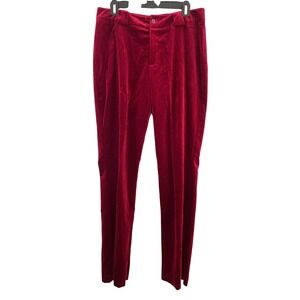 Guess Collection Vintage Velvet‎ Dress Pants Red Straight Leg High Waist Size 12